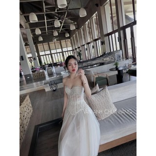 Set áo quây ống, chân váy ren dài ASHLEY