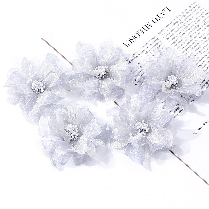 1 Nhánh Hoa Nhân Tạo Nhiều Lớp Bằng Vải Organza Nhân Tạo 8CM Dành Cho Trang Trí Nhà Cửa / Tiệc Cưới DIY