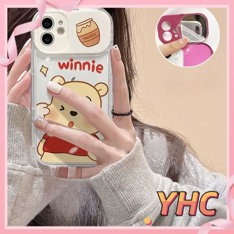 Ốp lưng phone Camera Gấu Vinnie dễ thương lật gương trang điểm iPhone 6 / 6S / 6splus / se / 7 / 7plus / 8 / 8plus / X / xs / xsmax / 11 / 12 / 13 / 14 / Plus / pro / pro max-8004