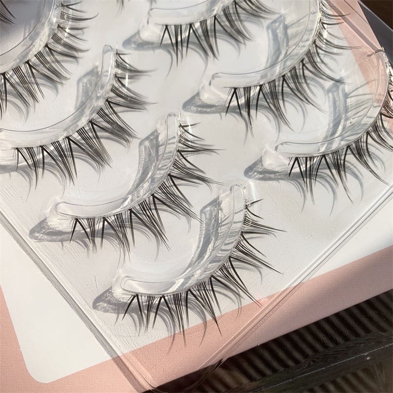 Set 5 cặp lông mi giả MENGJIESHANGPIN phong cách mắt mèo tự nhiên phóng khoáng