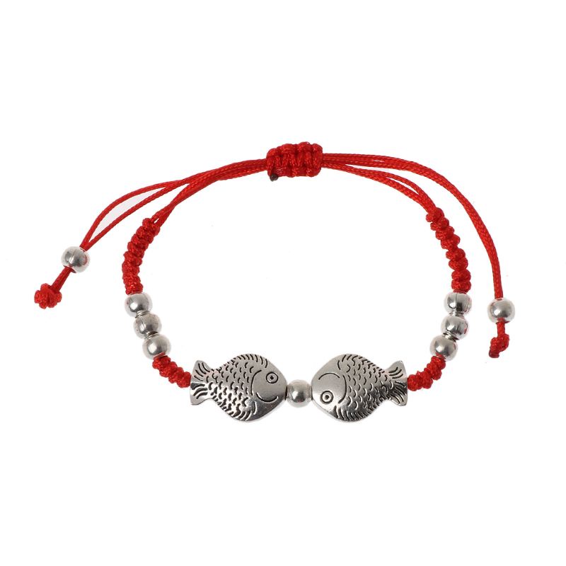 Flgo Vòng Đeo Tay Hai Lớp Hình Cá Phong Cách Dân Tộc Cho Nữ