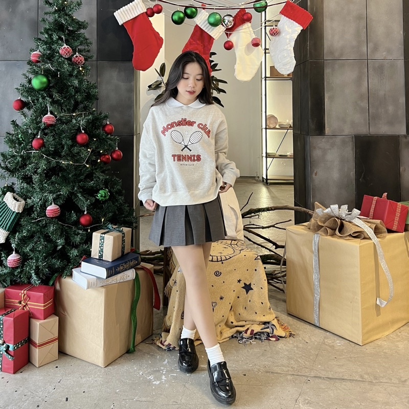 Áo Sweater Cổ Polo Style Preppy - Monstier Preppy Oldschool Sweatshirt 🤞🏻🧺🛀🏻