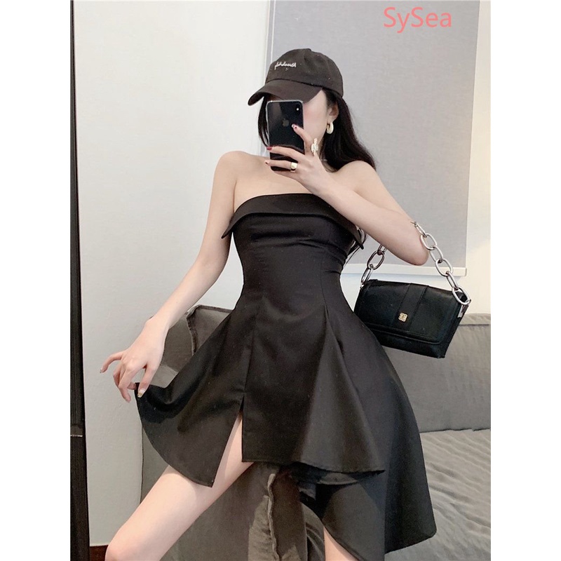 Plus Đầm Màu Trơn Thiết Kế Lệch Tà Quyến Rũ Thời Trang Hè Cho Nữ