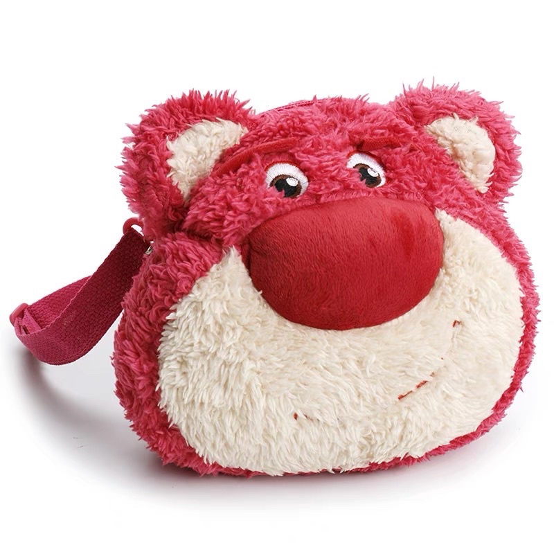 Túi Đeo Chéo Hình Chú Gấu Dâu Tây Lotso Disney Nhồi Bông Đáng Yêu