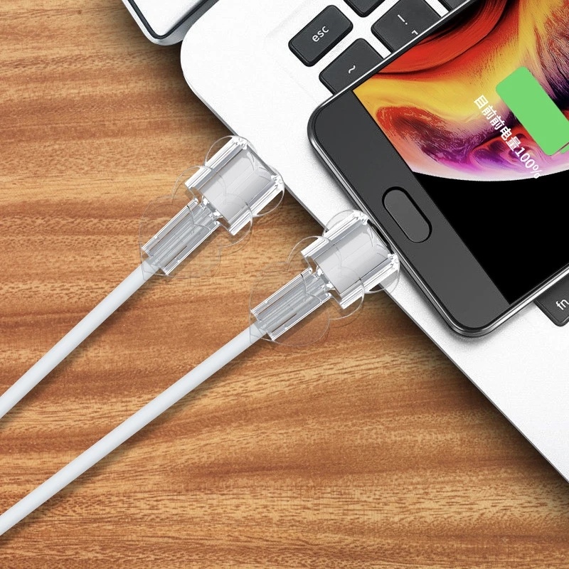 Kẹp Bảo Vệ Dây Cáp USB Hình Trái Tim Màu Trong Suốt