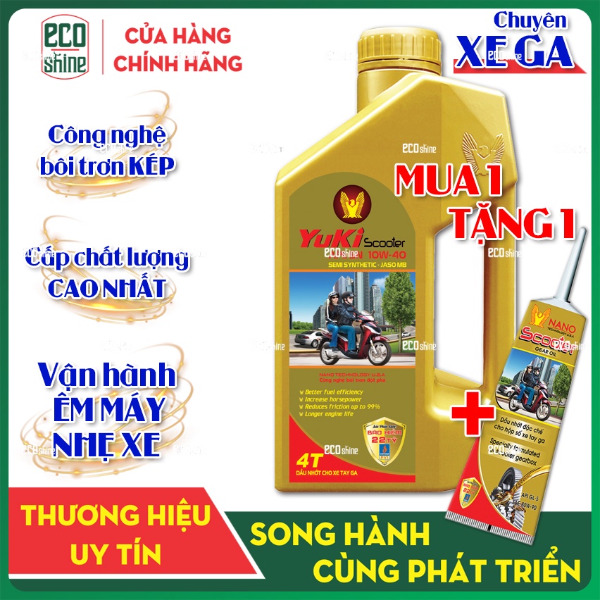 Nhớt Xe Tay Ga Yuki - Maxan. Công Nghệ Bôi Trơn Kép, Tiết Kiệm Xăng, Vận Hành Nhẹ Nhàng, Mát Máy Eco.