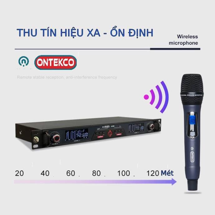 Bộ micro không dây ONTEKCO U10B cao cấp dùng cả trong nhà và ngoài trời, thu sóng lên tới 120M