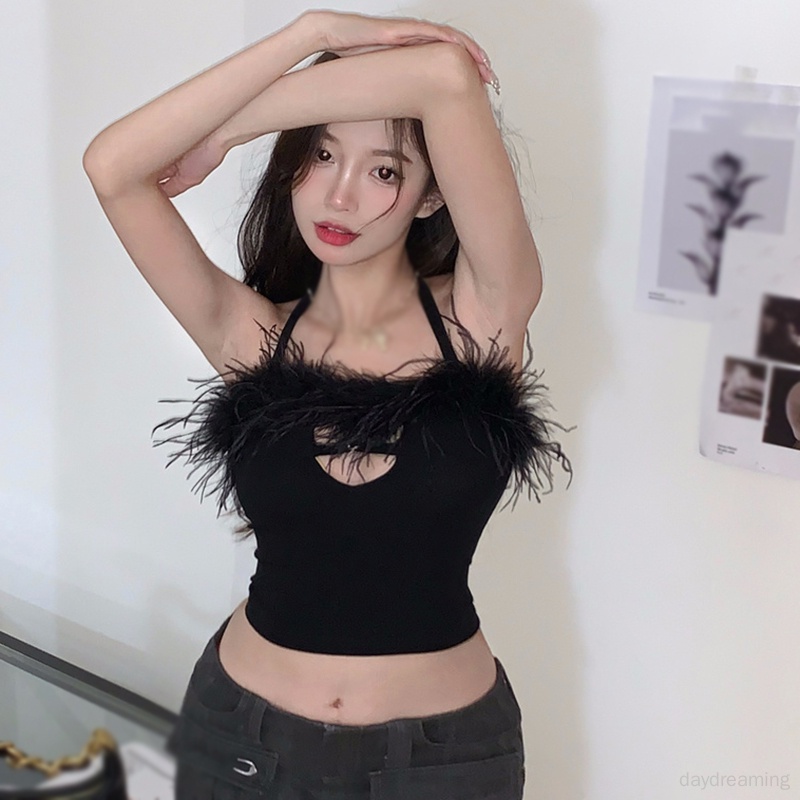 Áo Croptop Sát Nách Màu Sắc Đơn Giản Cho Nữ