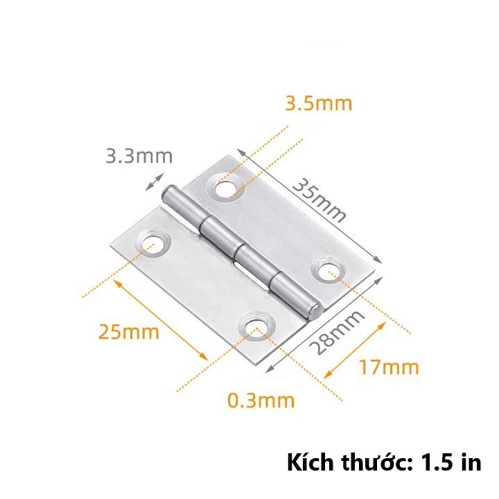 BẢN LỀ LÁ , BẢN LỀ LÁ MINI INOX .
