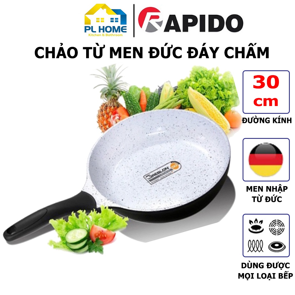 Chảo chống dính bếp từ Rapido size 30 cm đáy chấm