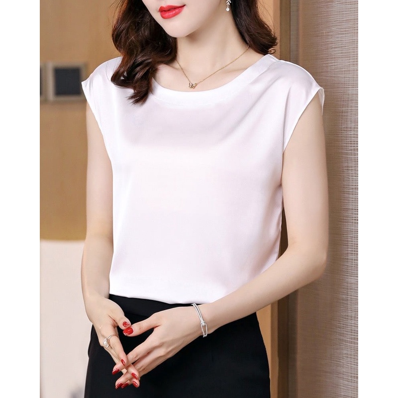 Áo Sơ Mi trung niên nữ U30 U40 U50,Áo Nữ  Cổ Tròn Tay Ngắn Trẻ Trung HT_ Thời Trang Trung Niên