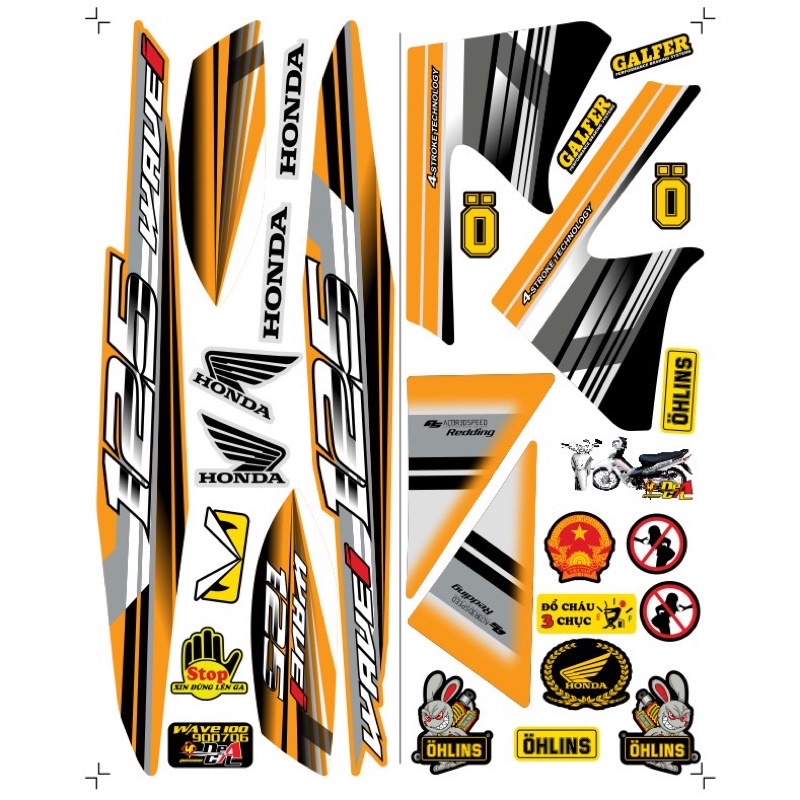 Tem rời Wave a 50 - 100 cc Đời 2006-2016 Mẫu 125i Phiên Bản Các Màu 900706