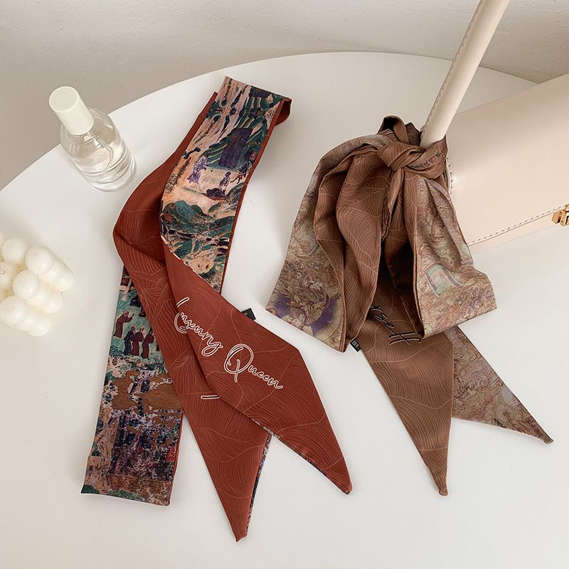 Băng Đô Cài Tóc Lụa Hai Mặt 160cm Phong Cách Retro Nghệ Thuật