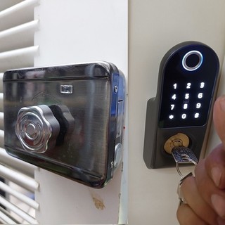 [BH 12T] Khóa cổng vân tay 1 mặt thông minh, mật khẩu, thẻ từ, chìa cơ, App Tuya Wifi