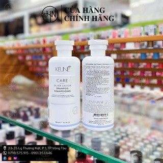 [CHÍNH HÃNG] Dầu Gội Tím Keune CARE Silver Savior Shampoo 300ml dành cho tóc nhuộm màu sáng, khử vàng và phục hồi tóc