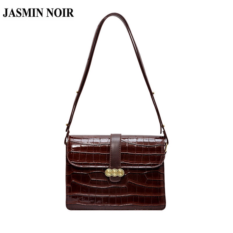 Túi Đeo JASMIN NOIR Chéo Vai Họa Tiết Da Cá Sấu Thời Trang Sành Điệu Cho Nữ