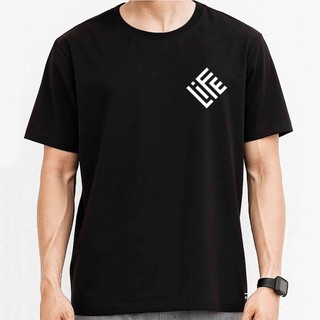 Áo thun đen nam nữ in hình Life tay ngắn form rộng Unisex