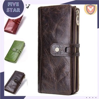 2022 Contact M1241 - Bảo Hành 2 Năm - Bóp Ví Cầm Tay Da Ngựa Điên Men Wallet Genuine Bò - Nam Nữ