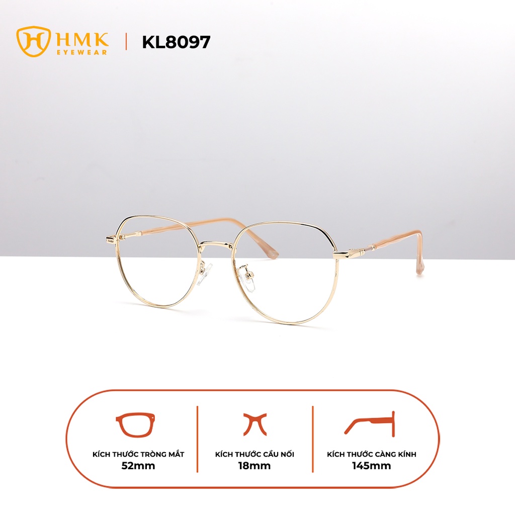 GỌNG KÍNH KIM LOẠI NAM NỮ PHONG CÁCH TRẺ TRUNG DÁNG TRÒN - SALEKL8097
