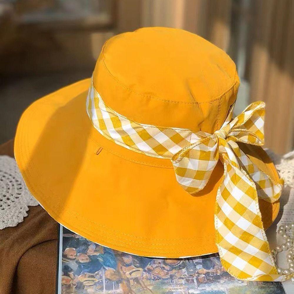 Nón Tai Bèo Rộng Vành Chống Tia UV Họa Tiết Sọc Ca Rô TAYLOR1 Thời Trang Đi Biển Cho Nữ