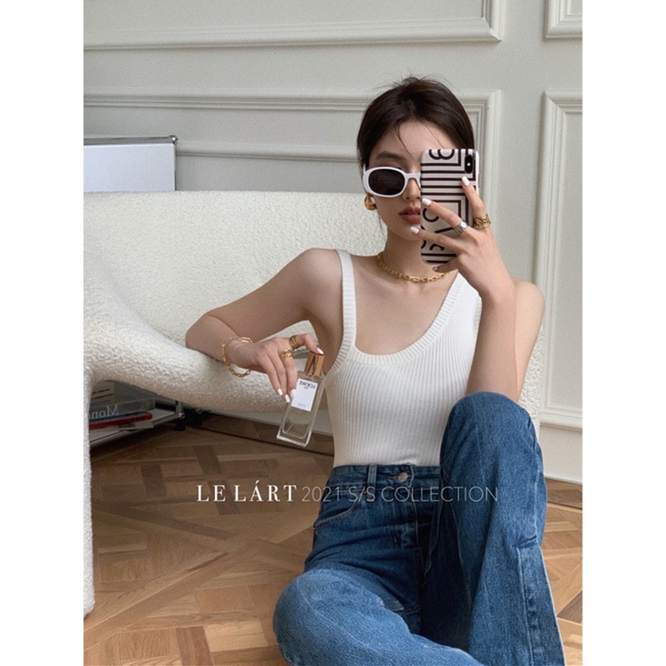 ZHELIHANGFEI Áo Hai Dây Dệt Kim Lệch Tà Quyến Rũ Thời Trang Cho Nữ