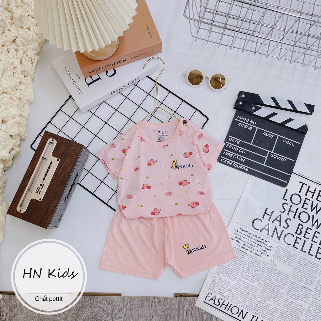 Bộ tay ngắn cài vai Petit sợi tre HN Kids