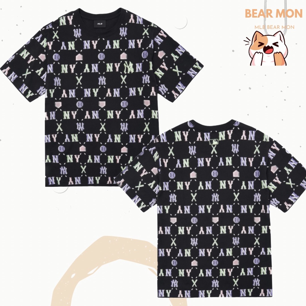 Áo Phông MLB Summer Color Monogram Short Sleeve T-shirt New York Yankees 3Atsm5023 Màu Trắng Và Đen