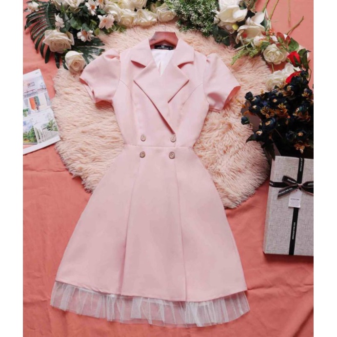 Đầm vest hồng