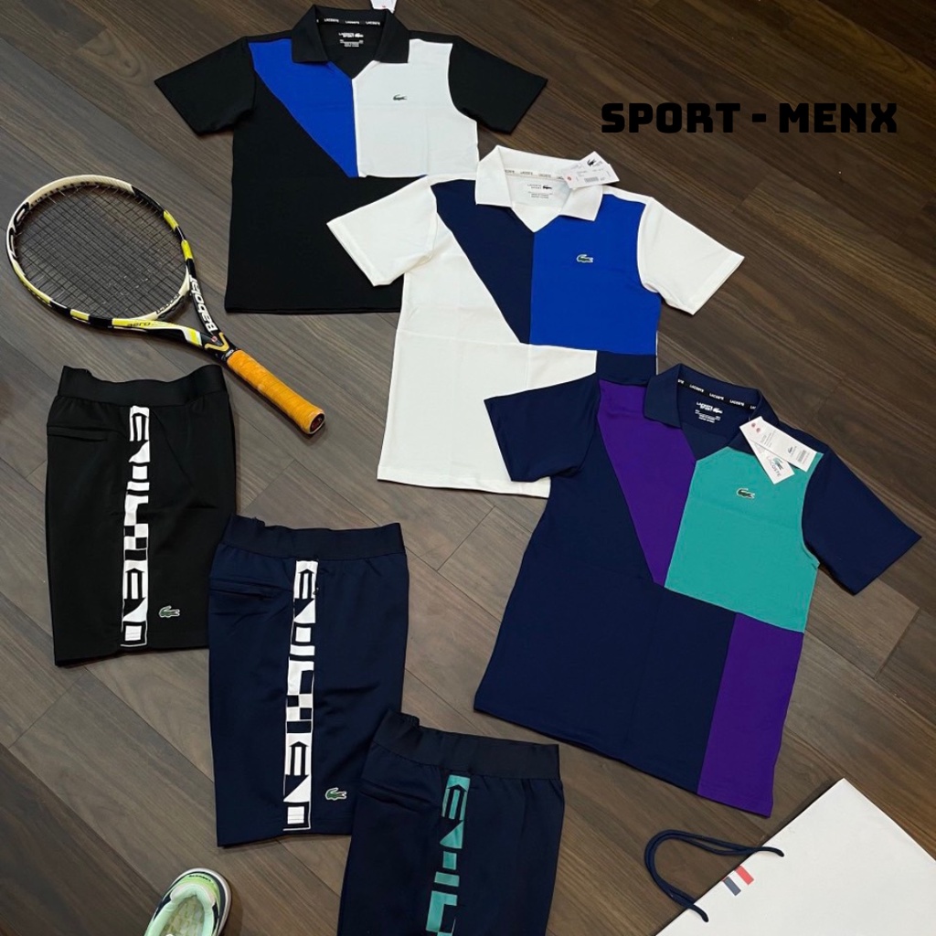 Đồ bộ nam, Bộ thể thao nam Lacoste cao cấp bản chuẩn 1:1 chất liệu poly gai xịn form dáng châu Âu
