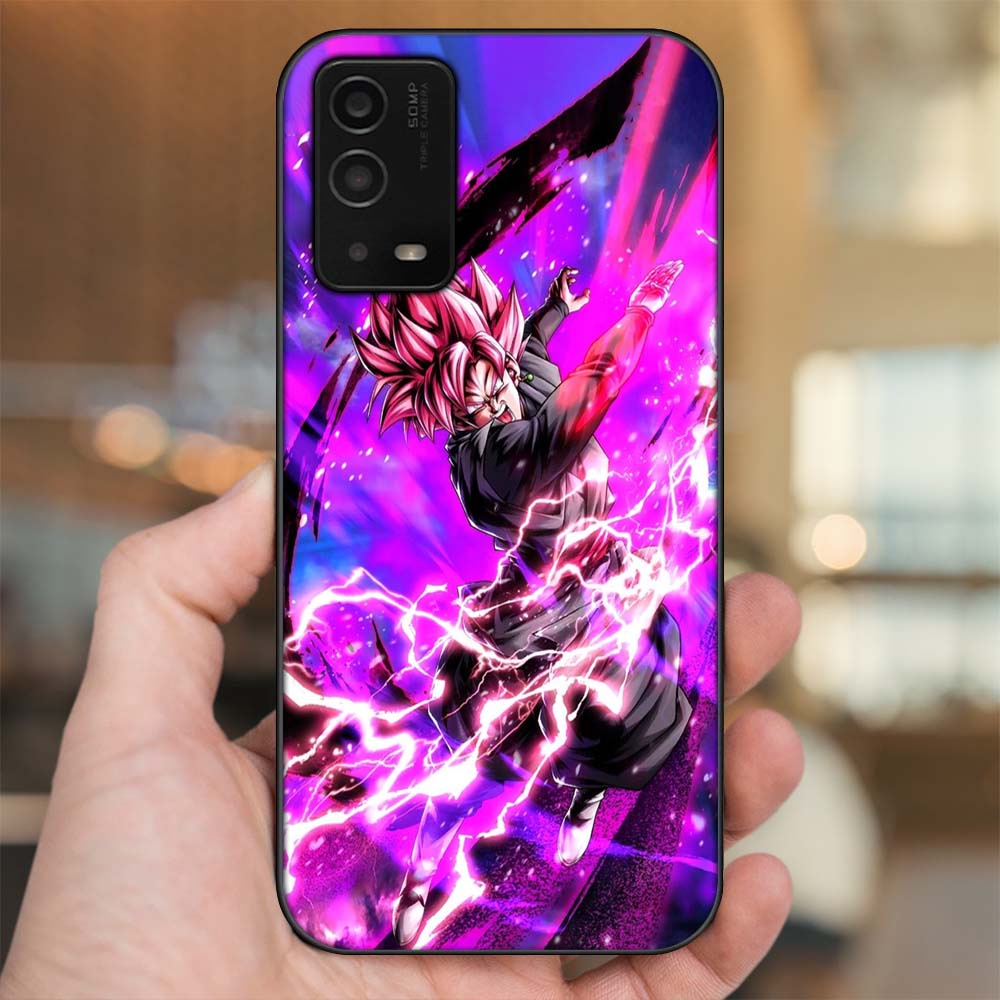 Ốp lưng Oppo A55 4G, A55 5G viền đen in hình Son Goku Dragon Ball Super Saiyan