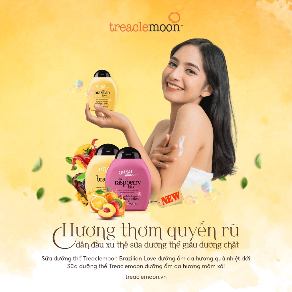 Sữa dưỡng thể Treaclemoon dưỡng ẩm da mềm mịn hương Châu Âu 250ML