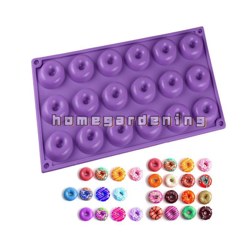 Khuôn Silicone Làm Bánh Donut/Kẹo/Bánh Quy Hình Tròn 3D
