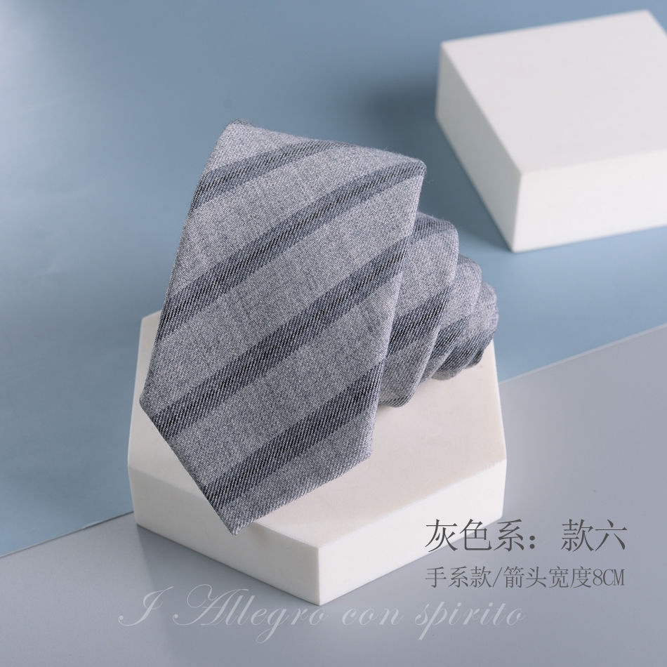 Cà Vạt Họa Tiết Kẻ Sọc Màu Xám Phong Cách Retro Thời Trang Cho Nam Và Nữ