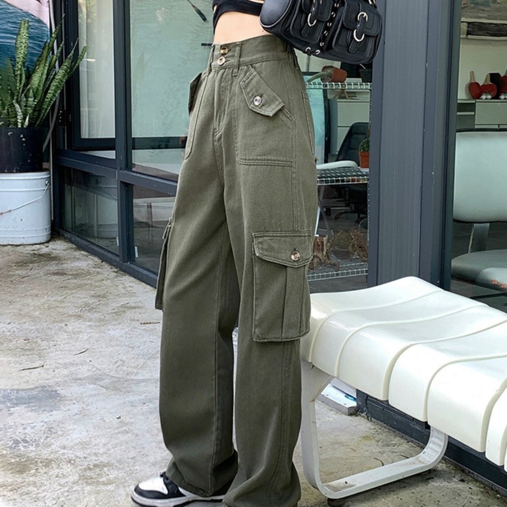 Quần dài túi hộp kaki cargo pants Unisex ống suông nam nữ 4 túi phong cách hiphop Vietcen | BigBuy360 - bigbuy360.vn