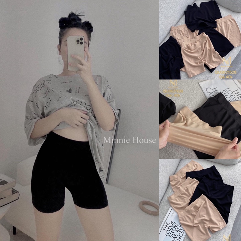Quần thun đùi mặc váy 6528 , quần bảo hộ, lung cao, thoáng mát, không đường may, chống cuộn, siêu co giãn, thời trang nữ