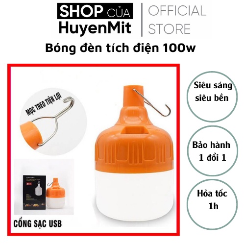 Bóng đèn LED không dây, tích điện công suất 100W 6-8H sáng liên tục
