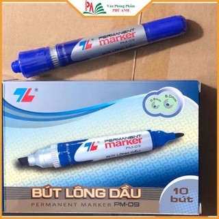 Hộp bút lông dầu PM09 Thiên Long,bút dạ dầu 2 đầu không xóa được,đổ mực tái sử dụng