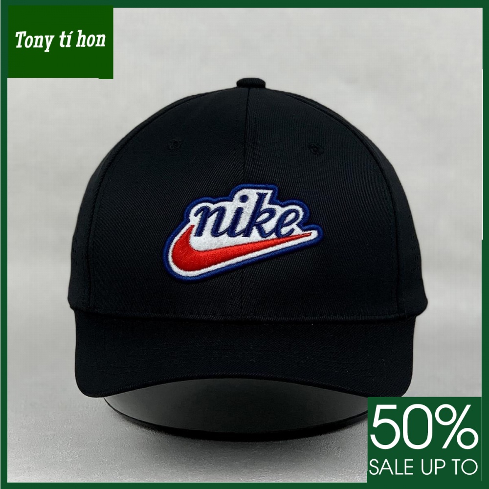 Tony tí hon_ tặng quà khi mua_ Mũ nón kết lưỡi trai bít đuôi thêu logo Ni.ke xanh đỏ thời trang nam nữ cao cấp