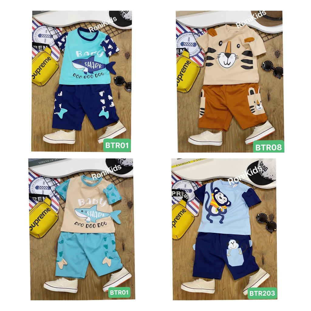 Đồ Bộ Bé Trai, Set Bộ Cho Bé mặc đi học, đi chơi Thun Cotton Mềm Mịn Mát, [SP0189]
