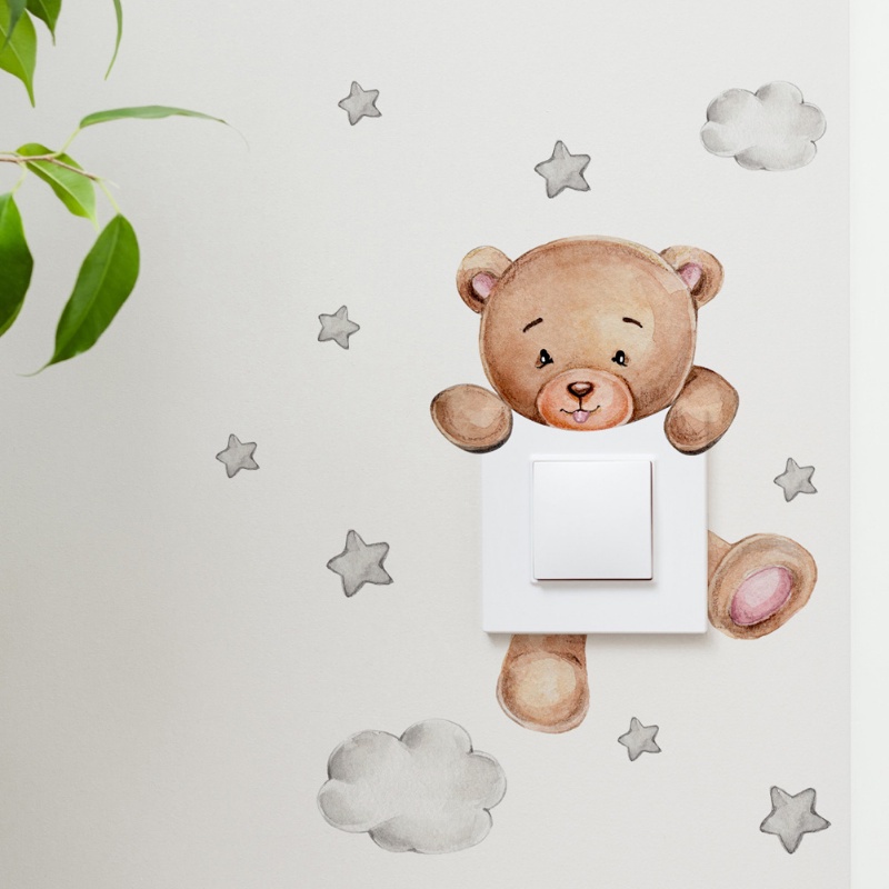 Miếng Dán Trang Trí Công Tắc Hình Động Vật Hoạt Hình Dễ Thương