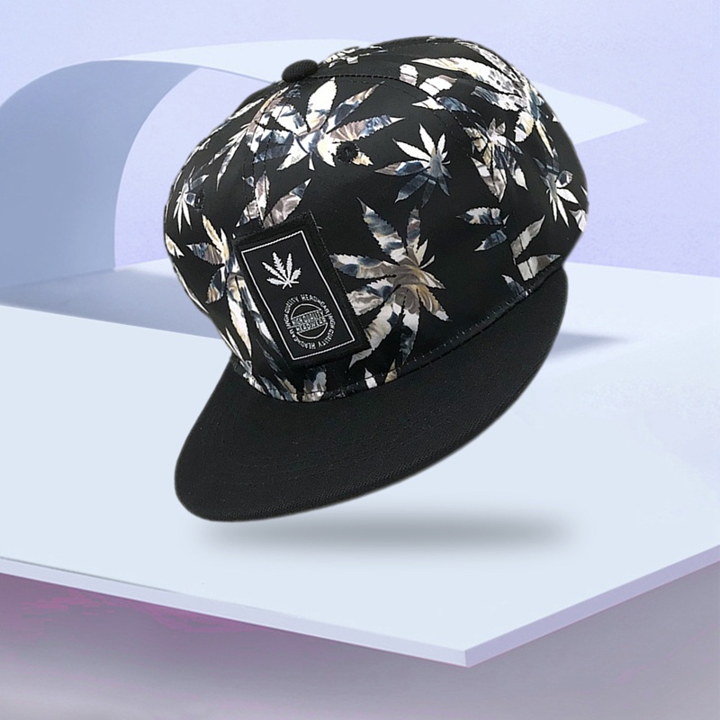Nón Snapback Hoạ Tiết Lá Cây Phong Cách Hip Hop