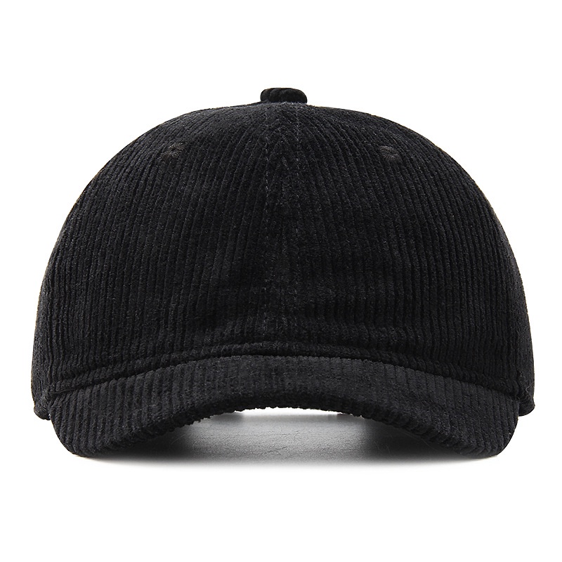 Mũ lưỡi trai bóng chày vành ngắn 3cm vải nhung tăm thời trang thu đông Hàn Quốc 2023 cho nam nữ