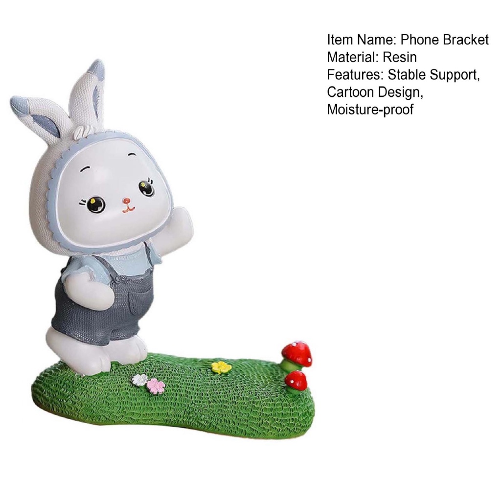 Giá Đỡ Điện Thoại Bằng Nhựa Resin Hình Thỏ Hoạt Hình Dễ Thương