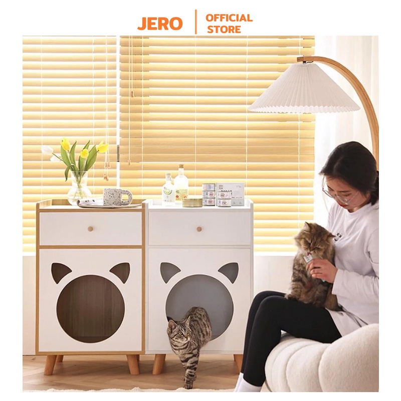 Nhà cho mèo ngủ kết hợp tủ đựng đồ tiện dụng - D195