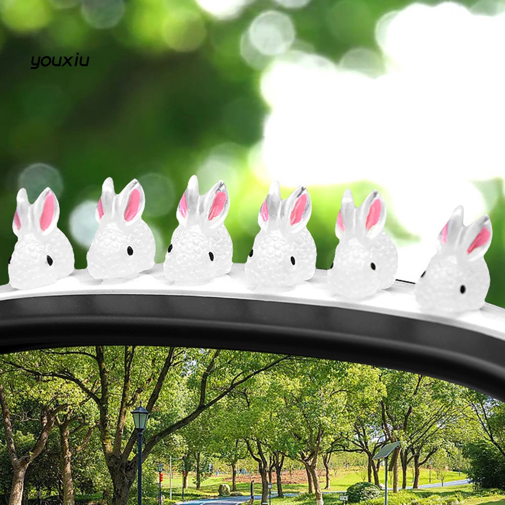 Tượng Thỏ Mini Bằng Nhựa Resin Phát Sáng Trong Đêm Dễ Thương Trang Trí Xe Hơi