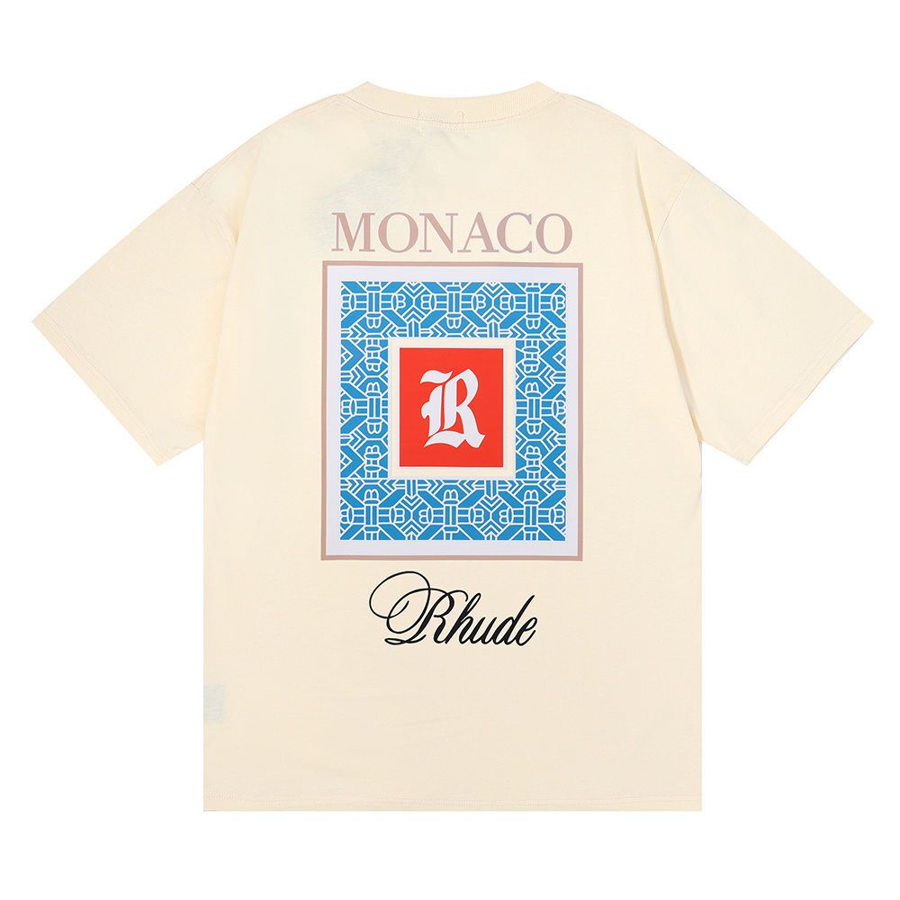 Áo Thun cotton Ngắn Tay In Hình RHUDE Moroccan Marlboro Cá Tính Cho Nam Và Nữ