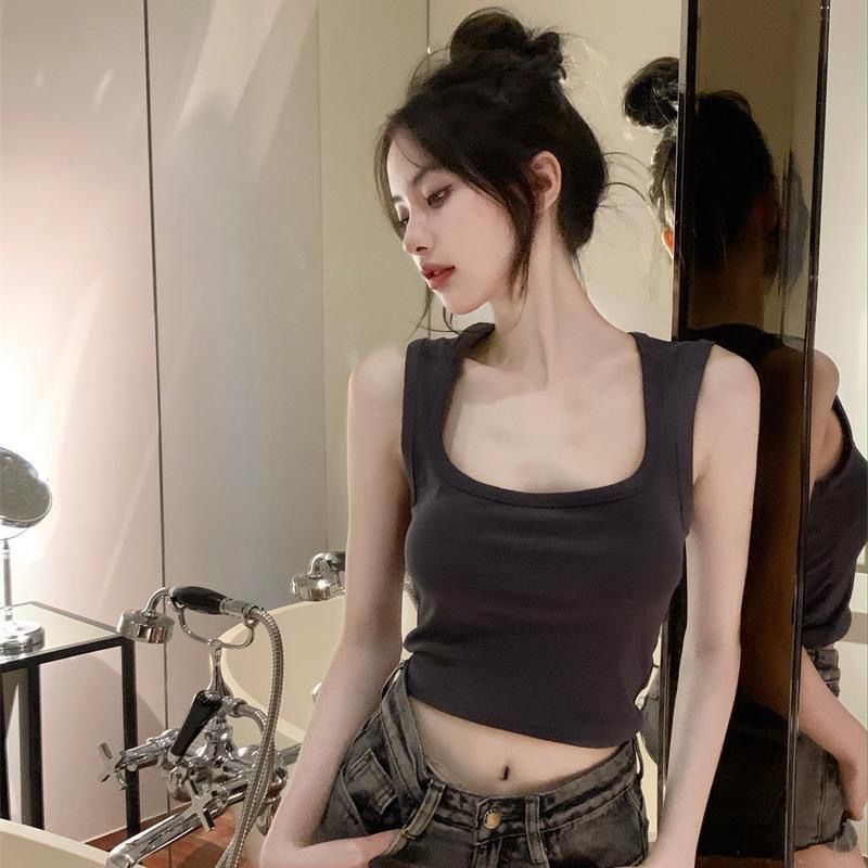 COZOK Áo Sát Nách Cổ Vuông Thời Trang Quyến Rũ Cho Nữ