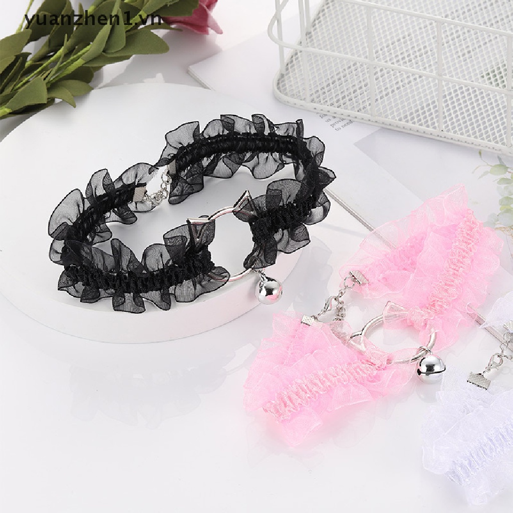 Vòng Cổ Choker Phối Ren Và Chuông Phong Cách Gothic Ngọt Ngào Dễ Thương Dành Cho Nữ