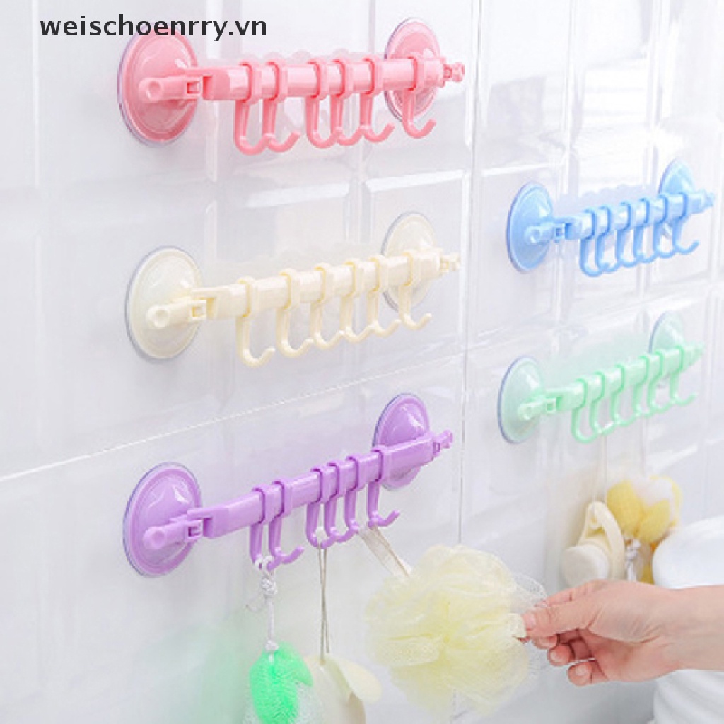 Giá Treo Đồ 6 Móc Có Giác Hút Tiện Dụng Cho Phòng Tắm