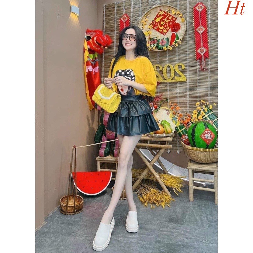 💕𝙁𝙀𝙍𝙍𝙎𝙃𝙄𝙋💕Áo thun - Áo phông quảng châu from rộng in hình cô gái tóc ngắn đội mũ siêu hót trẻ trung , Linh unisex